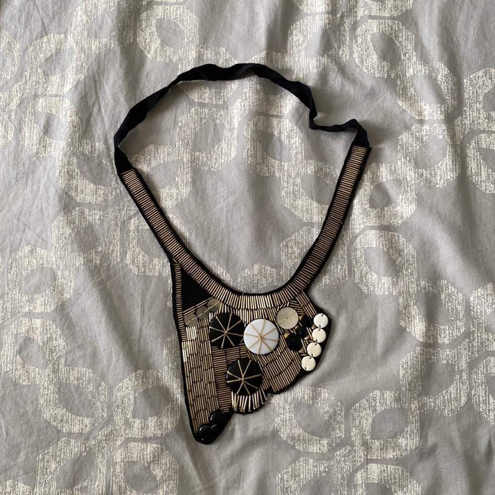 Vintage Fabric Bib Necklace
